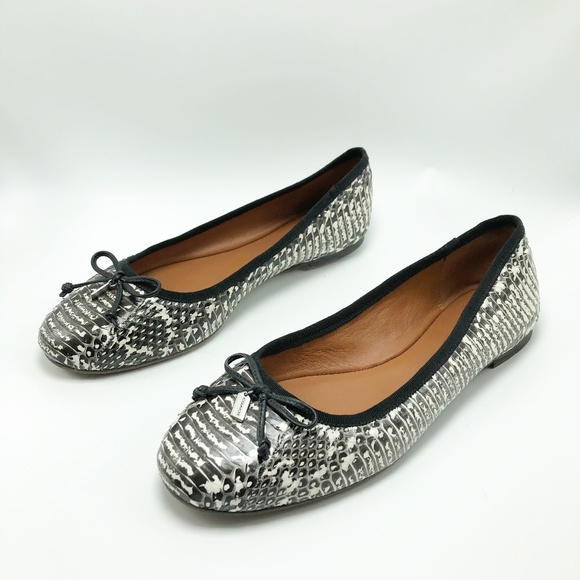 Coach Shoes - Coach Flat Animal Print Black & White Bow (SH54)